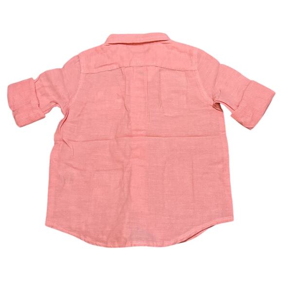 Janie and Jack Roll-Cuff Shirt Light Tangerine Size 18-24 months New with tags - Picture 2 of 5